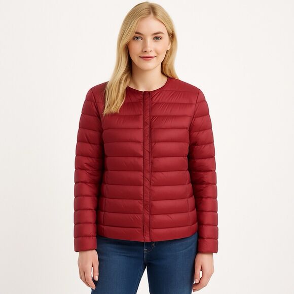 Uniqlo Women’s Jacket XS Red Ultra Light Down Jacket Puffer Compact NWT - Picture 1 of 10